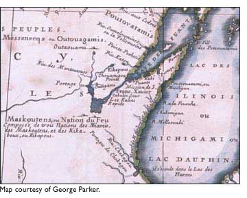 close-up of map